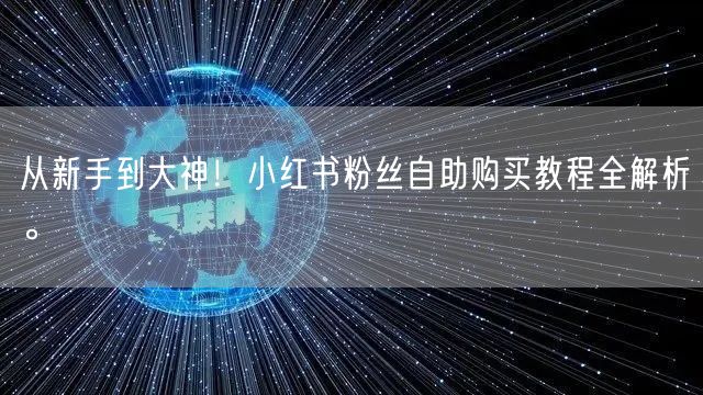 从新手到大神！小红书粉丝自助购买教程全解析。