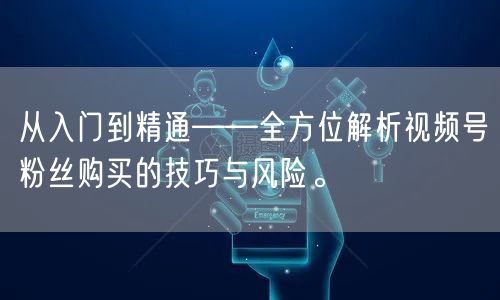 从入门到精通——全方位解析视频号粉丝购买的技巧与风险。