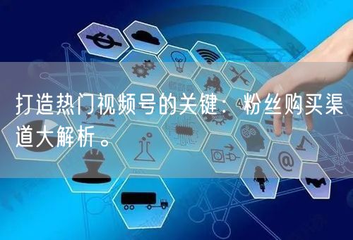打造热门视频号的关键：粉丝购买渠道大解析。